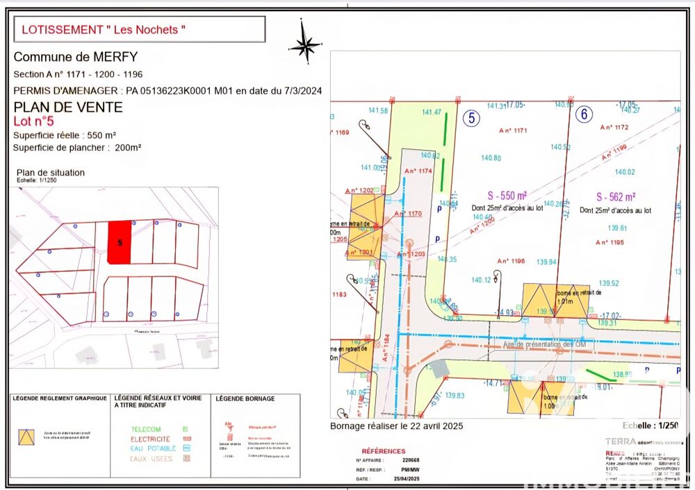 Vente Terrain Vente Terrain à bâtir 549 m&sup2; Merfy