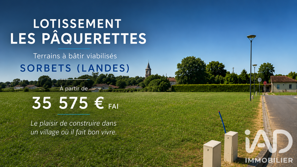 Vente Terrain Vente Terrain à bâtir 765 m&sup2; Sorbets