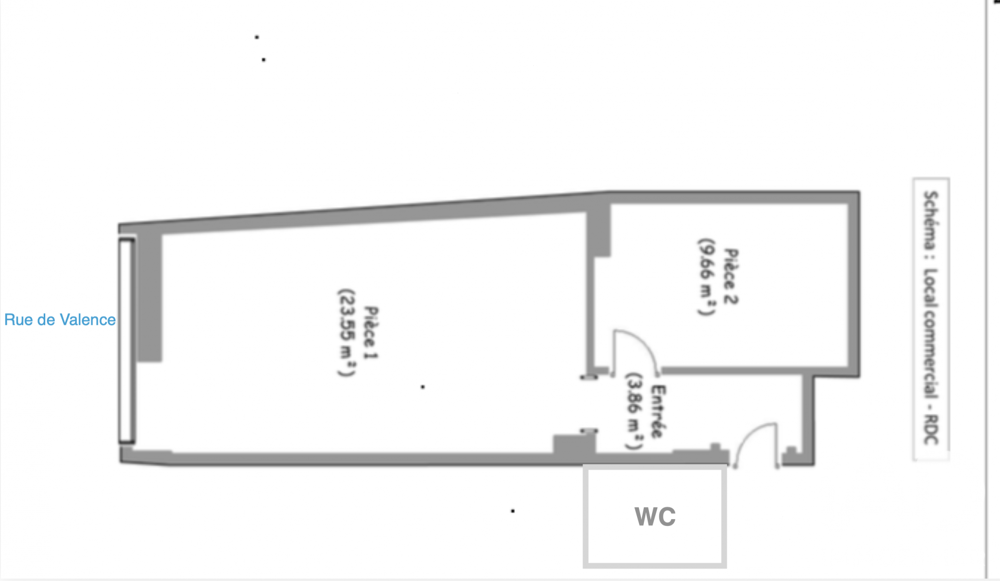   Vente Boutique/Local commercial 38 m&sup2; 