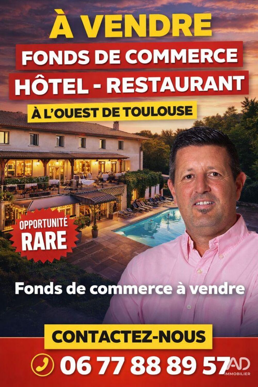   Vente Hôtel-restaurant 1 400 m&sup2; 