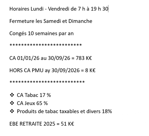   Vente Tabac/Loto/presse 70 m&sup2; 
