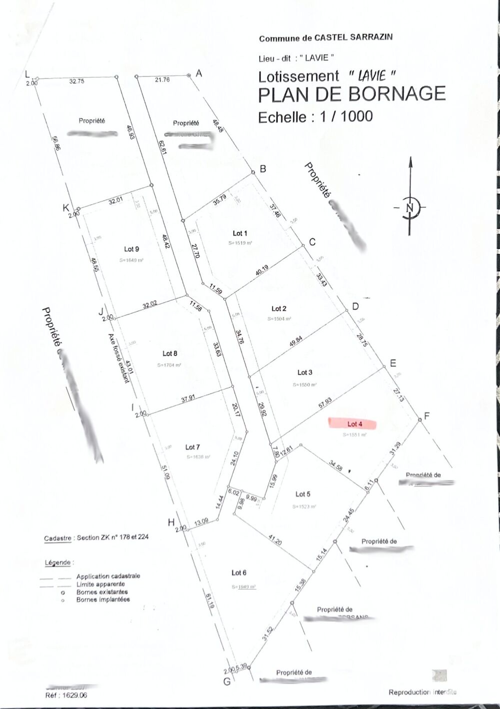 Vente Terrain Vente Terrain à bâtir 1 551 m&sup2; Castel-sarrazin