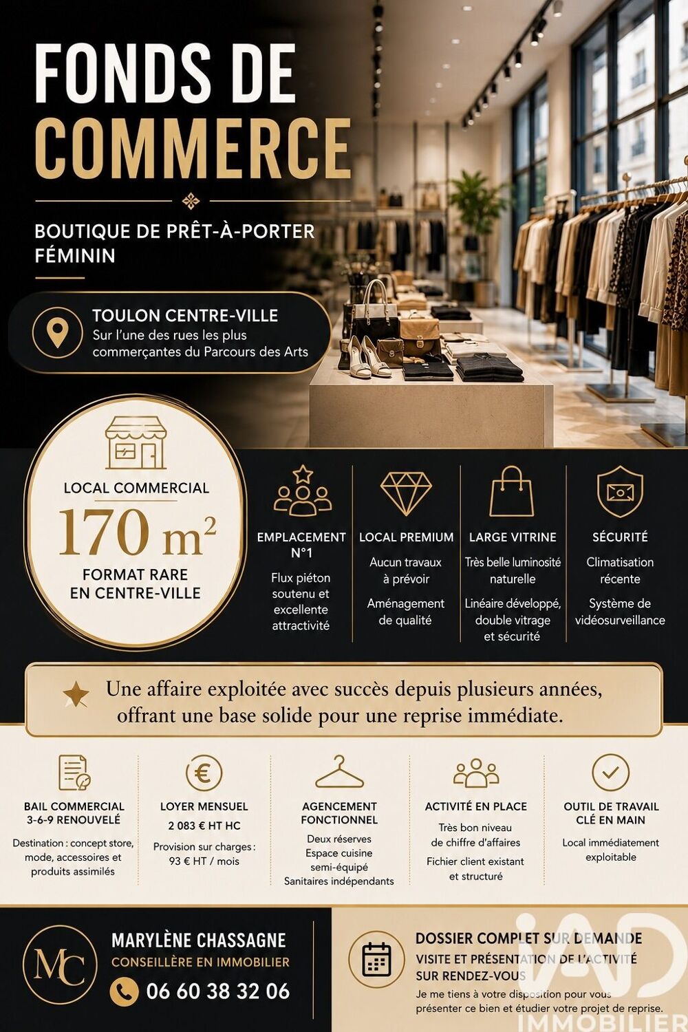   Vente / Local Commercial - 170 m² 