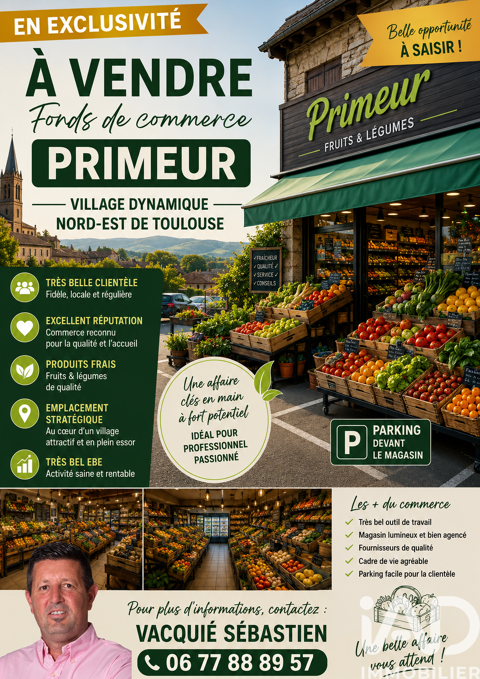 Vente Alimentation 25 m&sup2; 93540 31570 Lanta