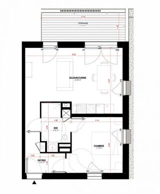  Appartement à vendre 2 pièces 45 m²