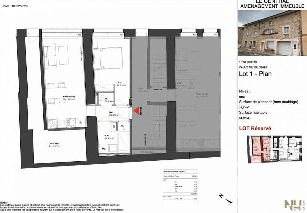 Vente Appartement 2 pièces