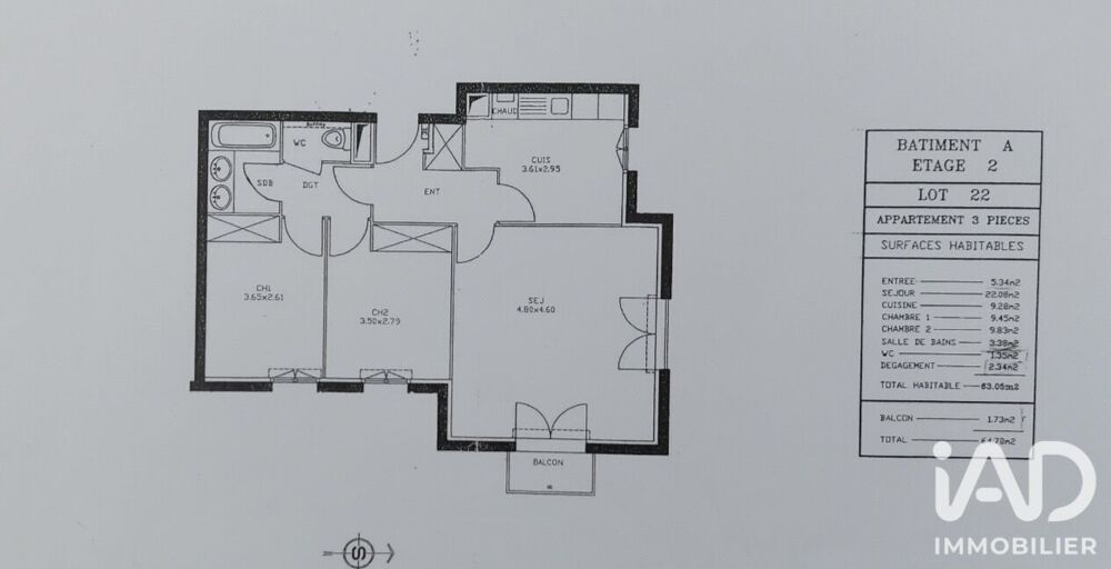 Vente Appartement Vente Appartement 3 pièces Sainte-geneviève-des-bois