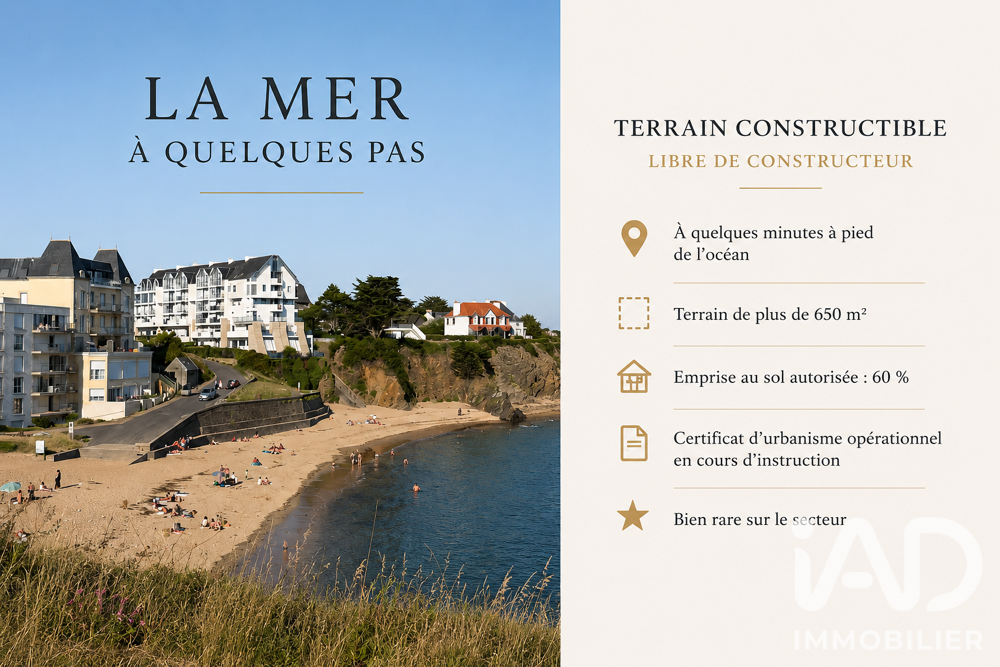 Vente Terrain Vente Terrain à bâtir 650 m&sup2; Clohars-carnoët