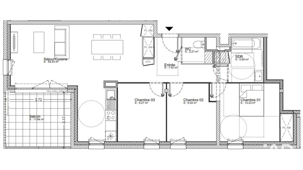 Vente Appartement 4 pièces