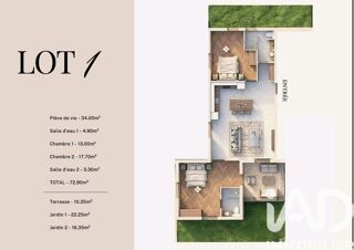  Appartement à vendre 4 pièces 72 m²