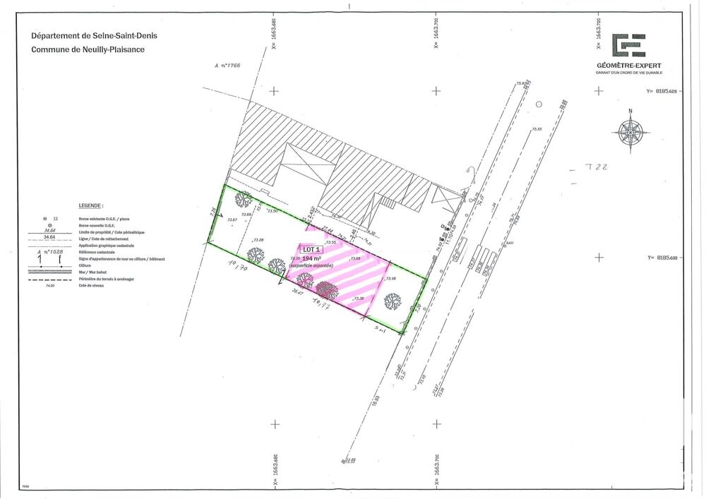 Vente Terrain Vente Terrain à bâtir 194 m&sup2; Neuilly-plaisance