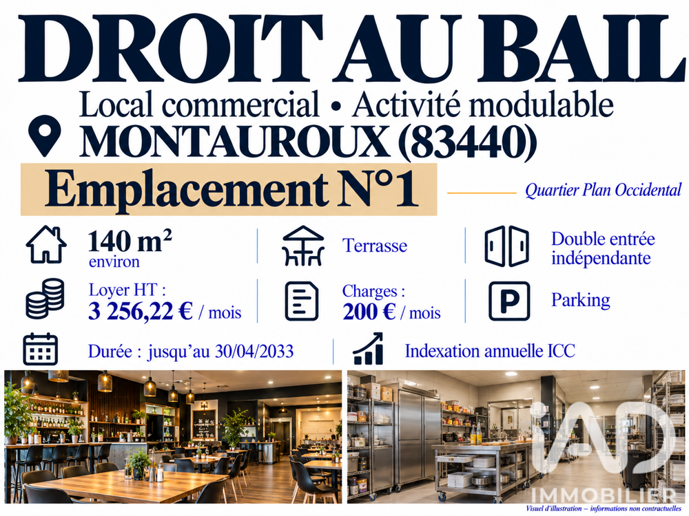   Vente Local commercial 140 m&sup2; 