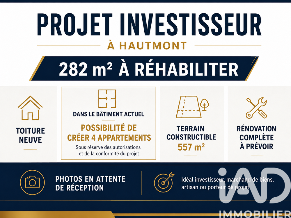 Vente Immeuble Vente Immeuble 282 m&sup2; Hautmont