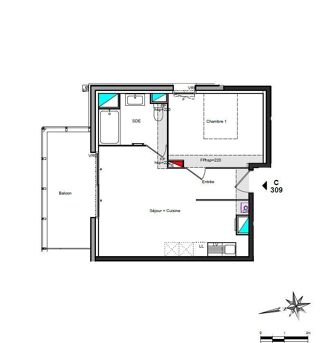  Appartement à vendre 2 pièces 43 m²