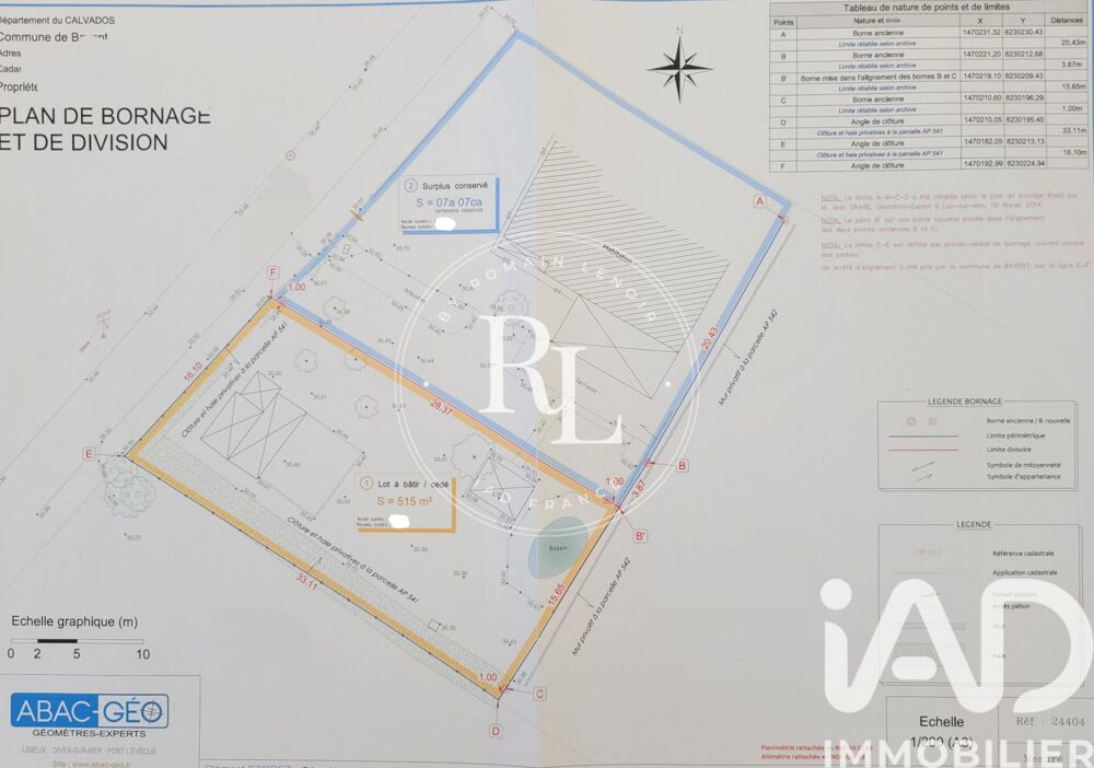 Vente Terrain Vente Terrain à bâtir 515 m&sup2; Bavent