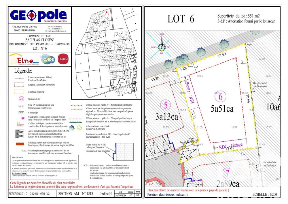 Vente Terrain Vente Terrain à bâtir 548 m&sup2; Elne