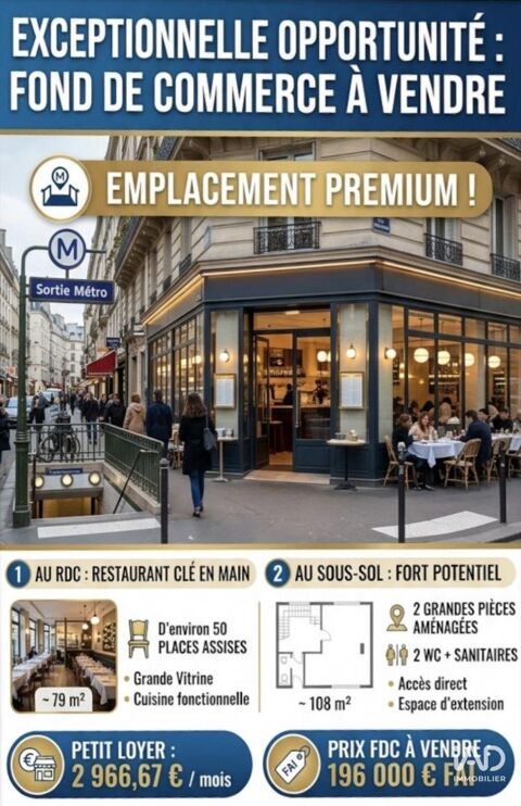  Vente Restaurant 187 m&sup2; 