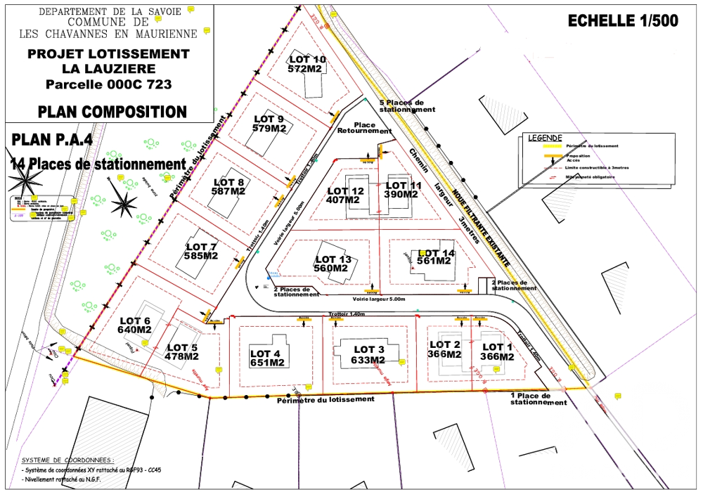 Vente Terrain Vente Terrain à bâtir 605 m&sup2; Les chavannes-en-maurienne