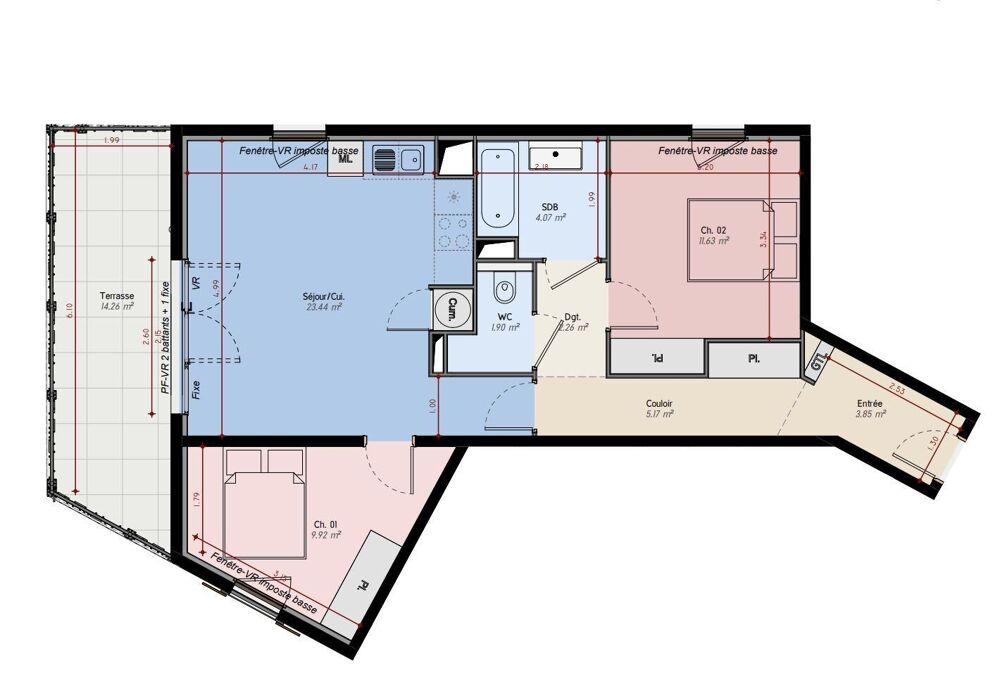 Vente Appartement 3 pièces