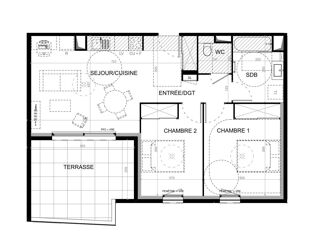  Appartement à vendre 3 pièces 61 m²