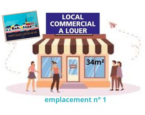 Location Boutique/Local commercial 34 m&sup2; 1100 85800 Saint-gilles-croix-de-vie