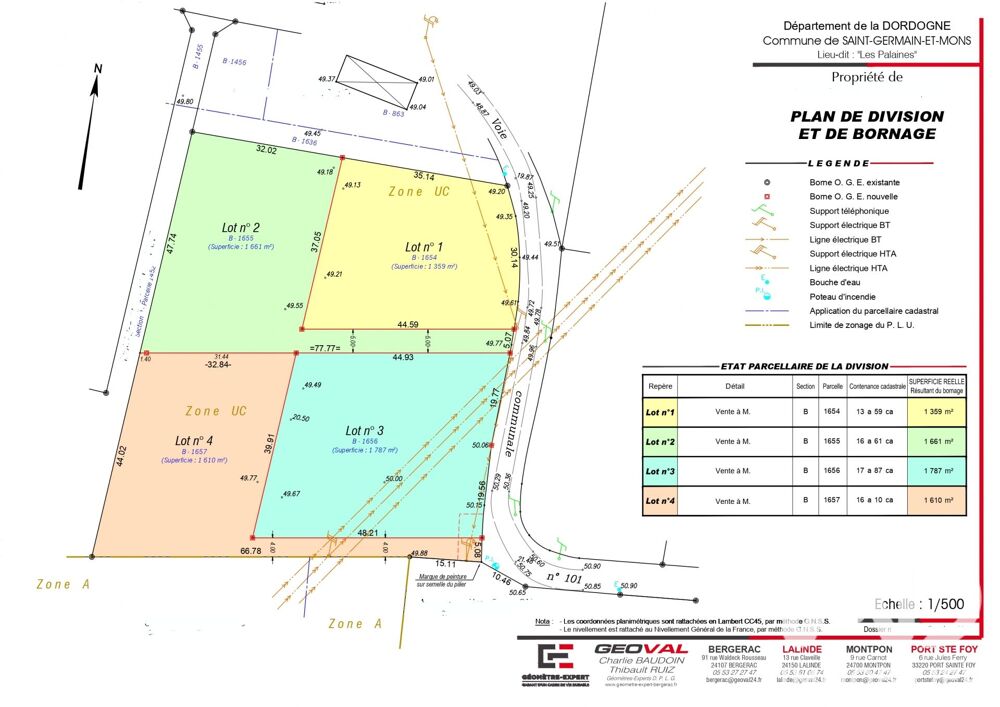 Vente Terrain Vente Terrain à bâtir 1 610 m&sup2; Saint-germain-et-mons