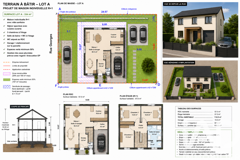 Vente Terrain Vente Terrain à bâtir 334 m&sup2; Villiers-sur-marne