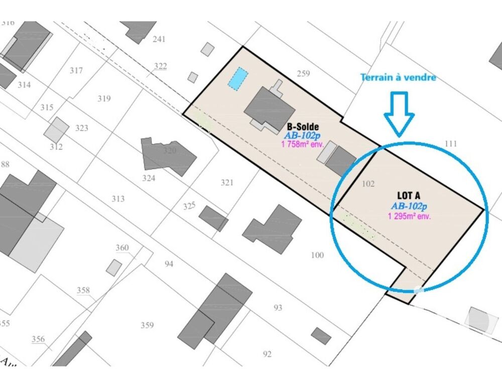 Vente Terrain Vente Terrain à bâtir 1 295 m&sup2; Queyrac