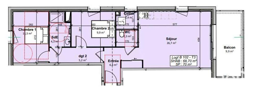 Vente Appartement 3 pièces
