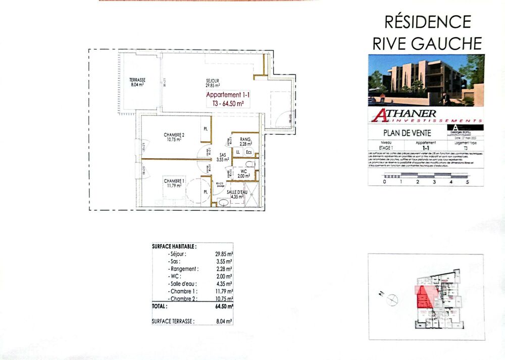 Vente Appartement 3 pièces