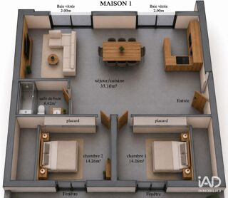  Maison à vendre 3 pièces 70 m²