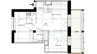  Appartement à vendre 3 pièces 60 m²