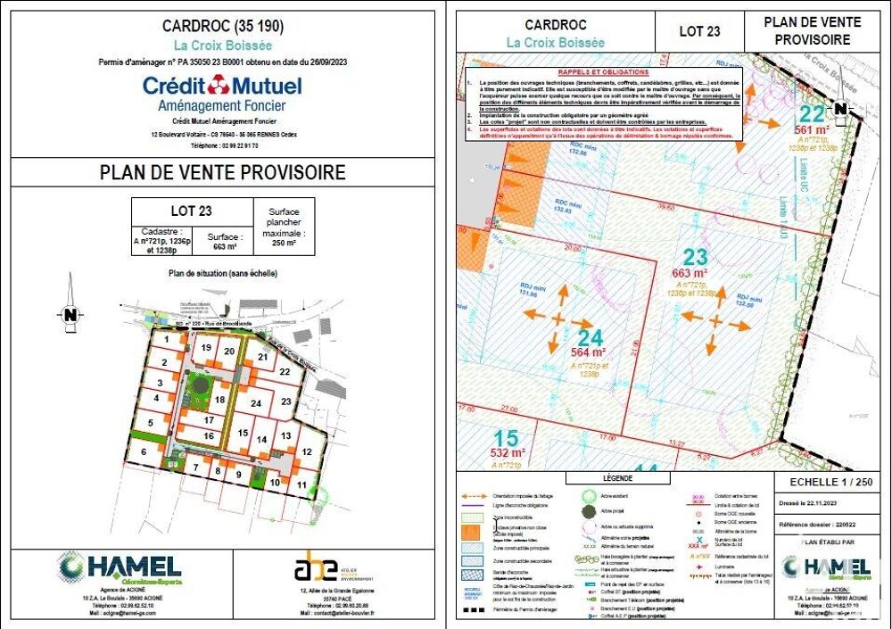Vente Terrain Vente Terrain 663 m&sup2; Cardroc