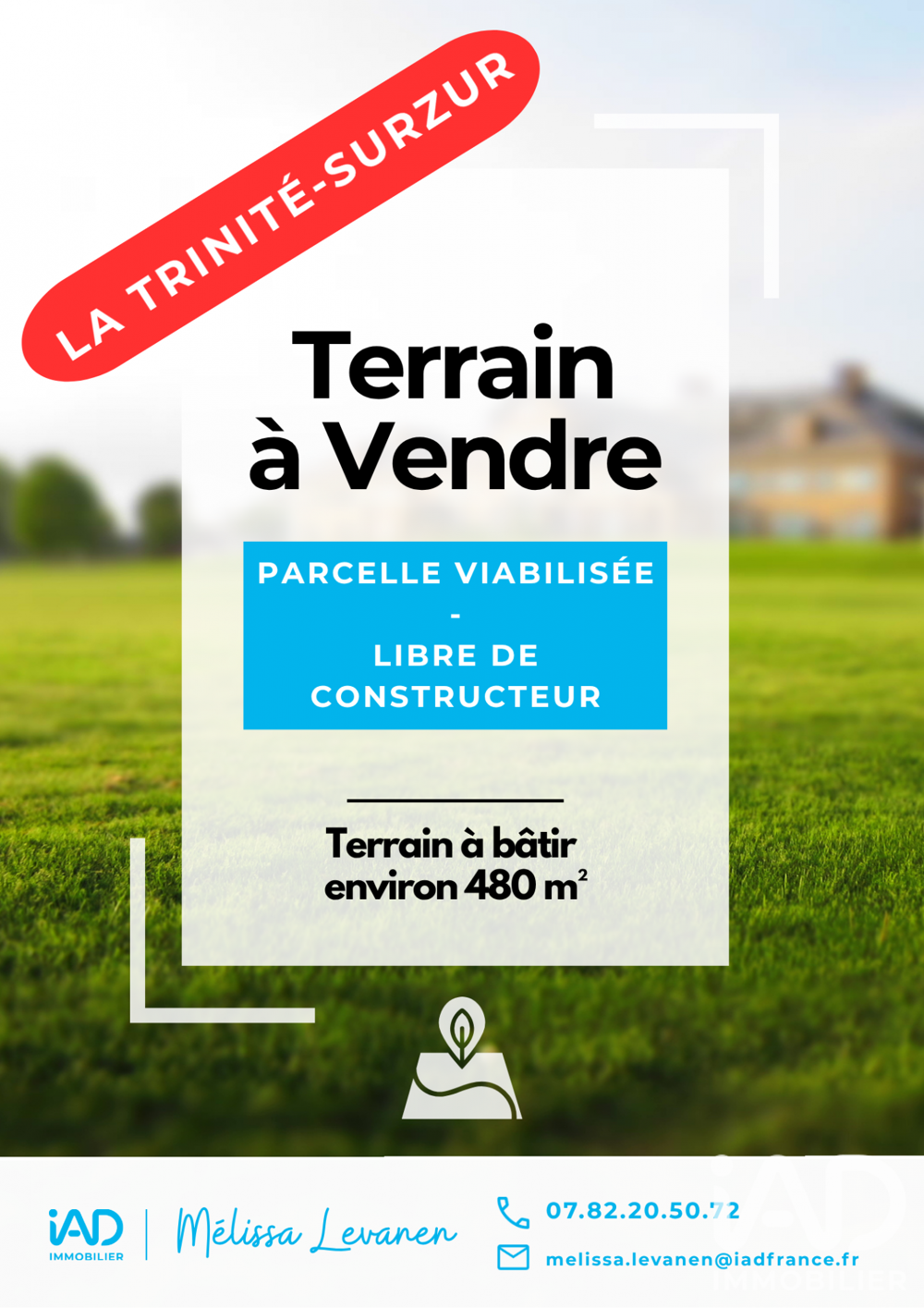 Vente Terrain Vente Terrain à bâtir 480 m&sup2; La trinité-surzur