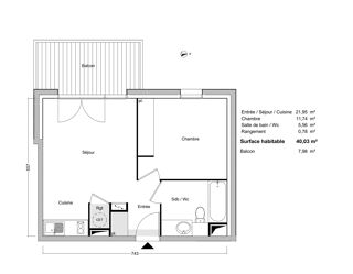  Appartement � vendre 2 pi�ces 40 m�