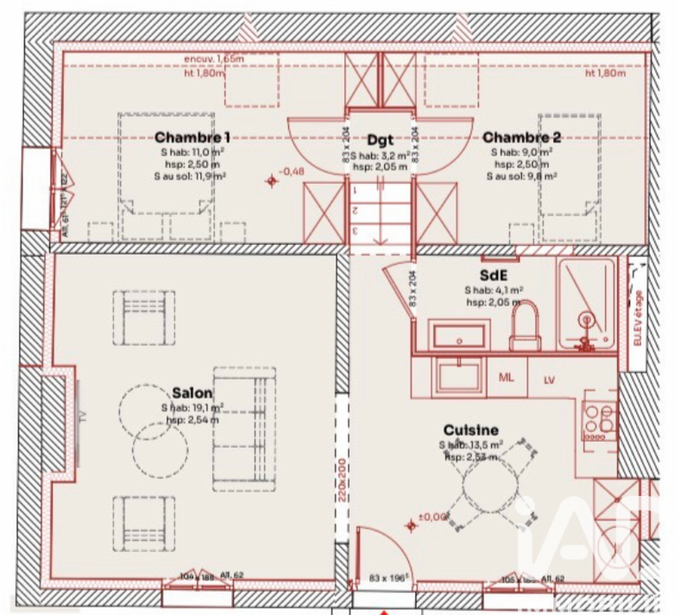 Vente Appartement 3 pièces