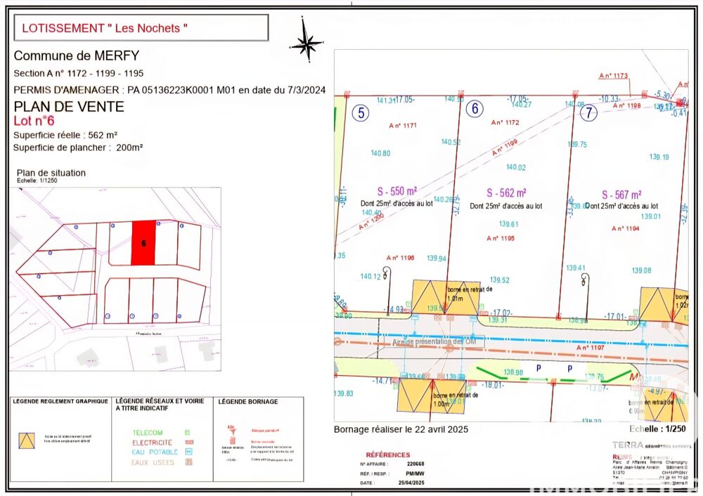 Vente Terrain Vente Terrain à bâtir 562 m&sup2; Merfy