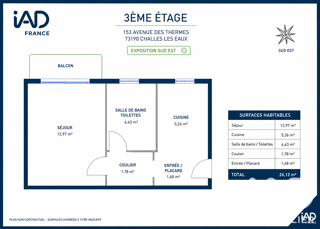  Appartement à vendre 1 pièce 25 m²