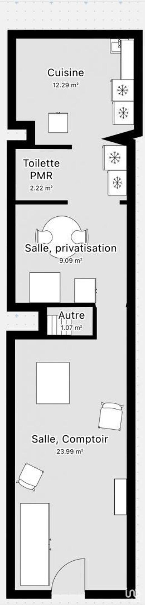   Vente Salon de thé 48 m&sup2; 