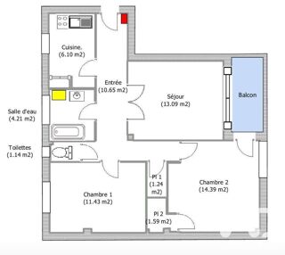  Appartement à vendre 3 pièces 63 m²