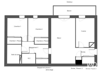  Appartement � vendre 3 pi�ces 62 m�