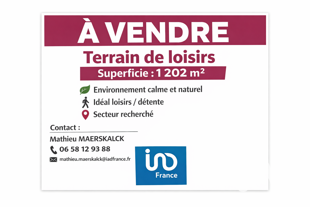 vente Terrain - 1202 m² Villers-sur-Authie (80120)