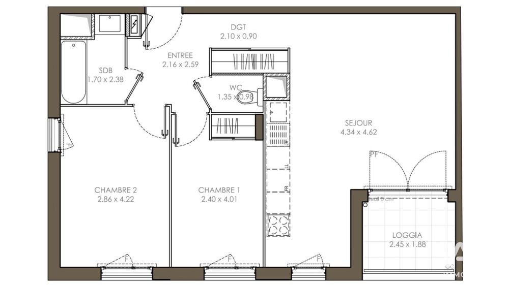 Vente Appartement 3 pièces