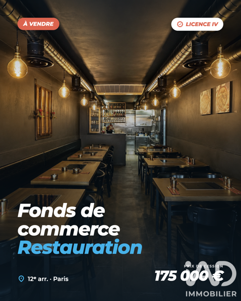  Vente Restaurant 47 m&sup2; 