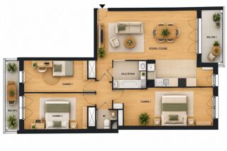  Appartement à vendre 4 pièces 88 m²