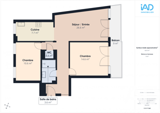  Appartement à vendre 3 pièces 64 m²