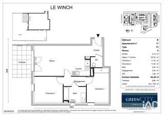  Appartement à vendre 3 pièces 64 m²