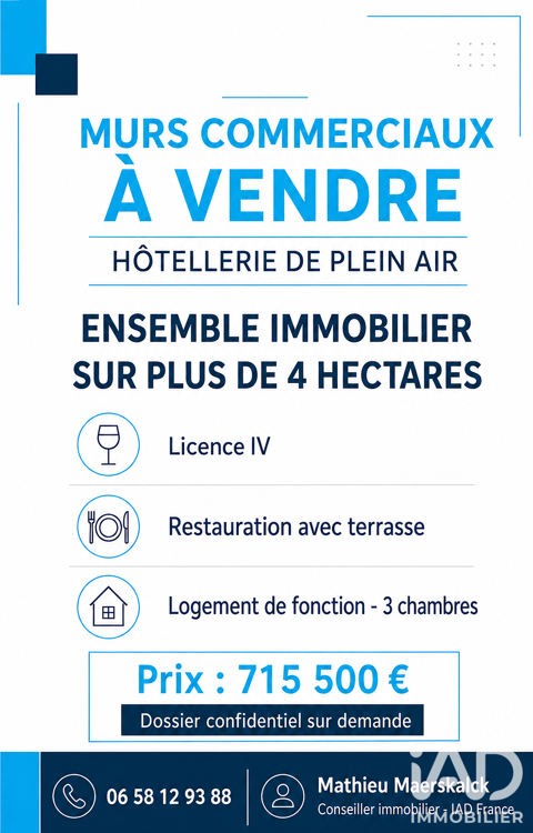 Vente Boutique/Local commercial 47 700 m&sup2; 715500 62370 Zutkerque
