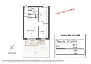  Appartement à vendre 3 pièces 62 m²
