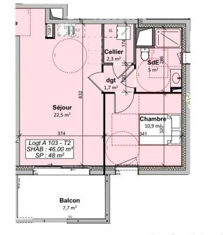  Appartement à vendre 2 pièces 46 m²